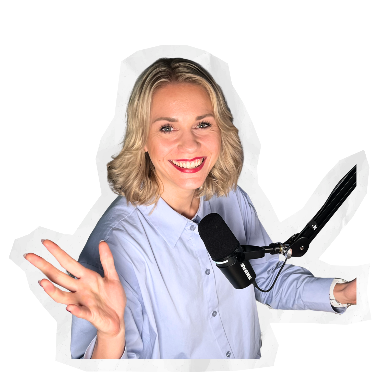 Hanna and a microphone