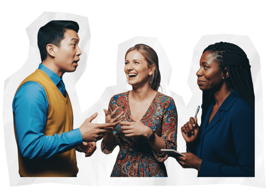 group of learning and development leaders discussing